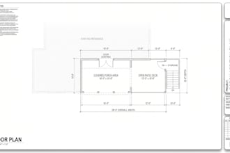 residential porch addition drawings cad plans for fast permit approval in USA