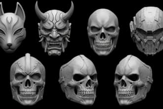 sculpt 3d cosplay mask helmet 3d armor design 3d helmet 3d mask for 3d printing