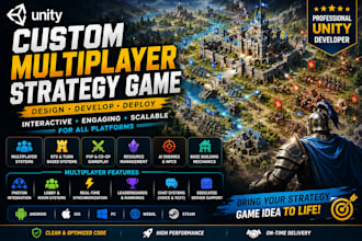 develop custom interactive unity multiplayer strategy game