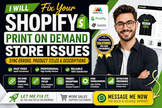 fix shopify print on demand store issues product title description sync error