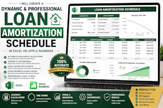design a dynamic loan amortization schedule in excel numbers