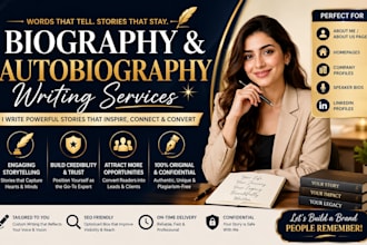 professionally write your thrilling and captivating biography or autobiography