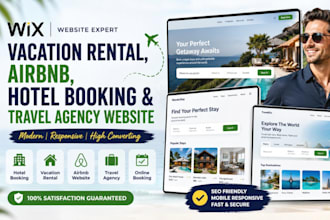 redesign build modern wix vacation, rental hotel,  travel website that converts