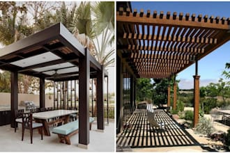 design 3d backyard with pergola, gazebo, deck, patio and pool landscape