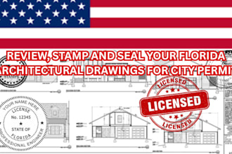 review, stamp and seal your florida architectural drawings for city permit
