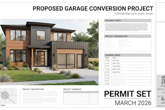 garage conversion permit plan structural, mep, architectural and site plans draw
