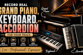 record real grand piano keyboard or accordion for your track