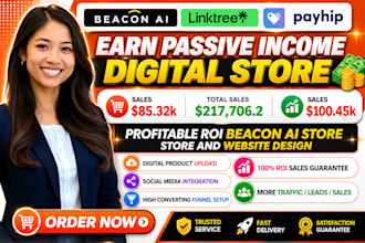 beacons store setup, beacons ai design, linktree, payhip digital product upload
