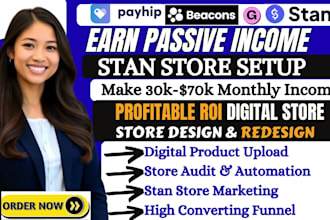 do stan store design, beacons ai, gumroad, payhip store, stan store marketing