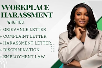 draft workplace harassment, discrimination complaint letter