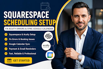 setup squarespace scheduling, fix acuity zoom integration, sync google calendar