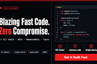 build a fast rust cli tool, API, or webassembly module