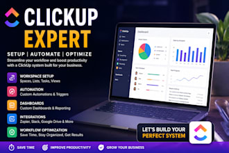setup clickup expert project management as clickup expert, clickup automation