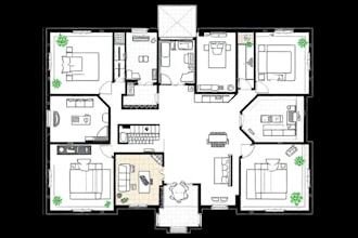 do autocad 2d floor plan, 3d floor plan design and architectural 3d rendering