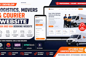 develop a logistics courier and movers website, man and van booking website