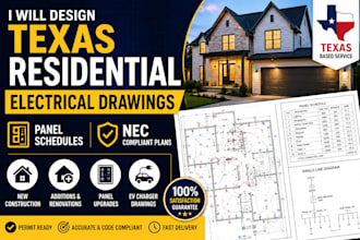 design texas residential electrical drawings panel schedules nec compliant plans