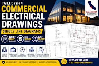 design commercial electrical drawings, single line diagrams in california