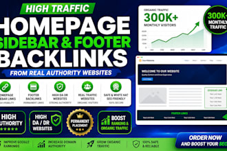 do high traffic homepage sidebar and footer SEO backlinks