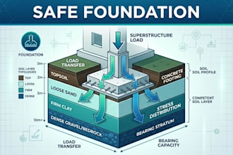 design safe foundation system with soil bearing calculation
