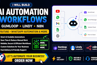 build gumloop n8n ai automation workflow for youtube whatsapp