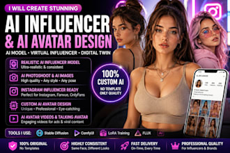 create a realistic ai influencer and ai avatar design ai headshots ai image plot