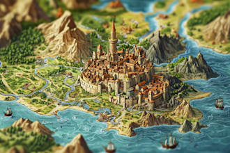 illustrate fantasy map and city map