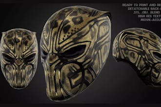 design wearable 3d masks oni masks anime cosplay mask models stl for 3d printing