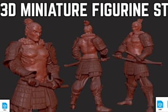 sculpt high quality 3d miniature figurine model stl from image for 3d printing