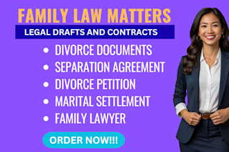 draft divorce, separation, and marital settlement documents