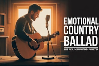 sing and produce your emotional country ballad with male vocals