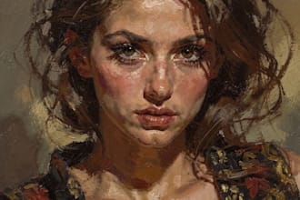 draw digital oil painting portrait