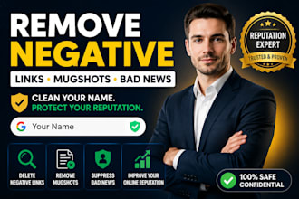 remove negative links, mugshots, bad news, articles, bad google search results