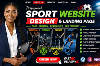 sport website sport landing page basketball, football, cricket, hockey website
