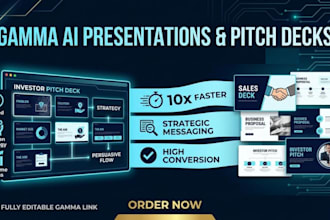 design a gamma ai pitch deck presentation slide that wins investors and clients