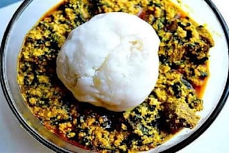 cook iyan and efo with egunsi for you