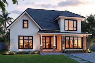 exterior home design, interior design, 3d rendering