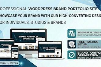 build wordpress brand portfolio website with free hosting