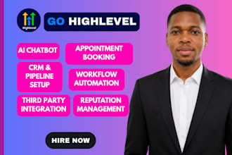 setup gohighlevel CRM, workflows, funnels and automations
