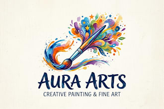 design a creative and artistic painting logo for your brand