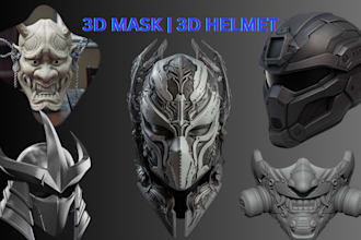 design 3d printable mask helmet cosplay model stl file, 3d cosplay armor prop