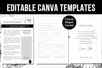 design custom canva templates, printables and layouts