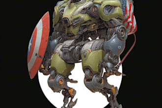 draw an awesome mecha robot art