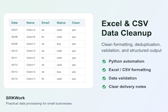 clean and format your excel CSV data