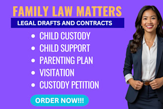 draft child custody, visitation, and child support documents