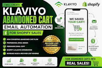 create klaviyo abandoned cart email automation for shopify sales