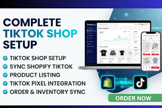 do complete tiktok shop setup, fix tik tok shop,or sync shopify tiktok marketing
