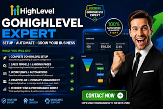 build professional gohighlevel funnels automation and marketing system