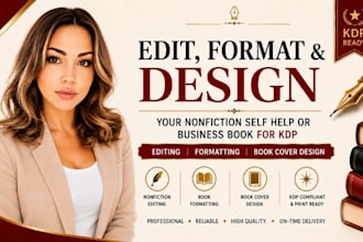edit format and design nonfiction books for KDP