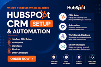 setup hubspot crm pipeline automation and email worflow