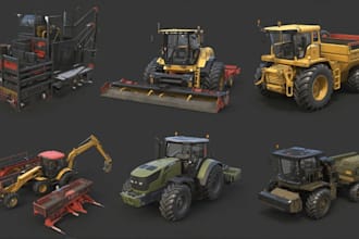 model construction equipment, tractor, 3d farming simulator, heavy machinery